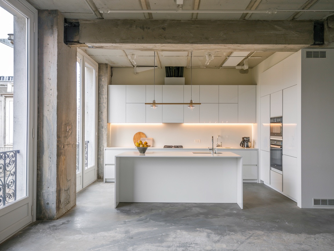 Cuisine moderne aménagée par un contractant général